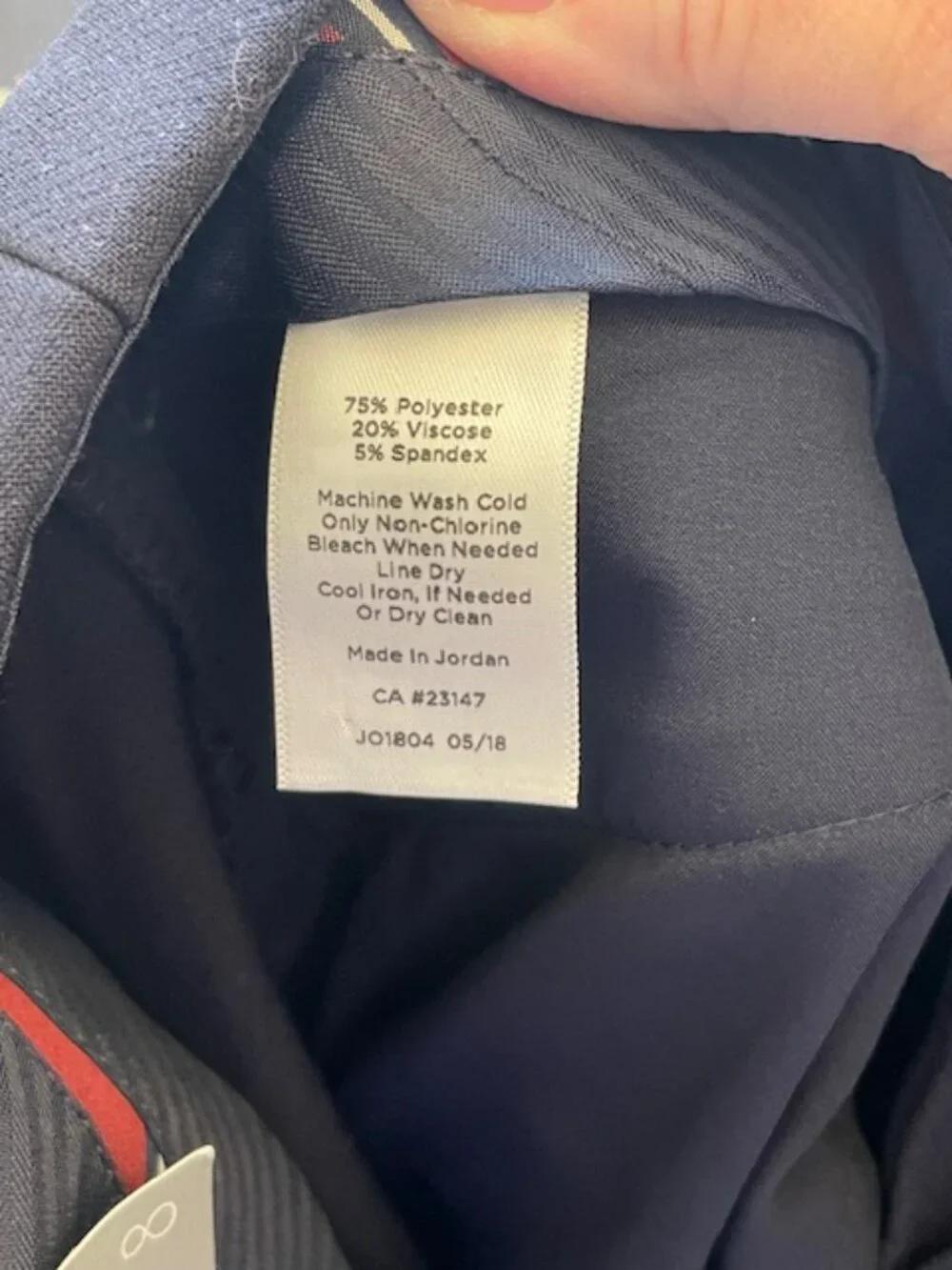 Talbots Hampshire Navy Corpcore Mid Rise Ankle Pants Easy Care Travel NWT 8 - Picture 6 of 10